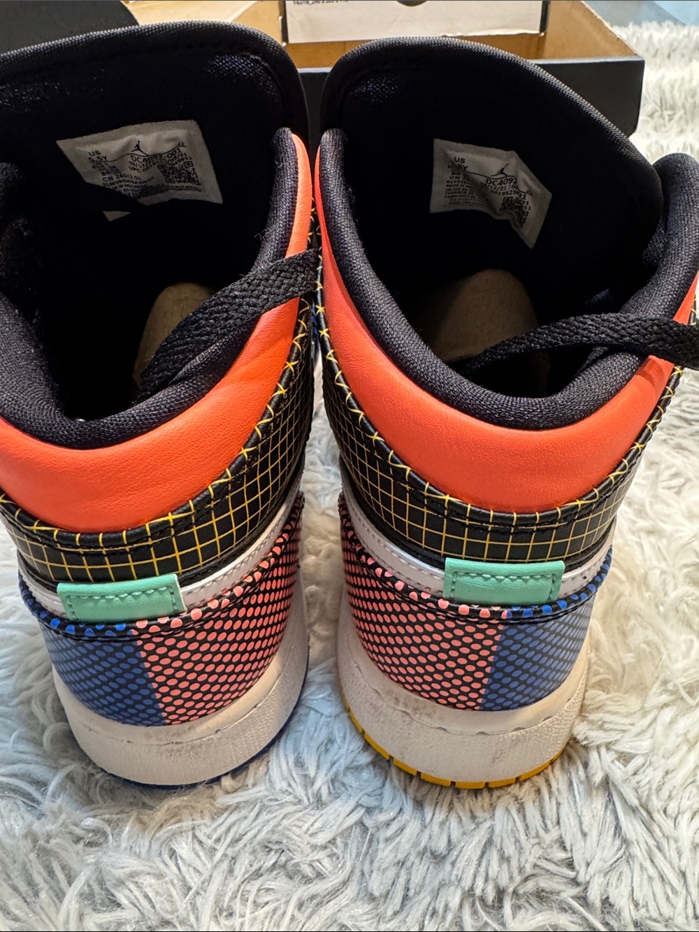 Jordan Kids Black Multicolor High-Top Sneakers - Picture 3 of 6